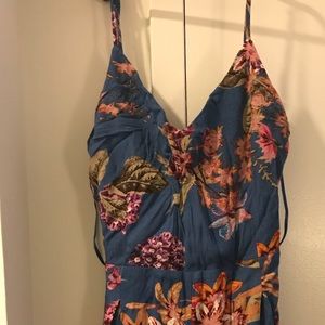 Blue and pink formal romper